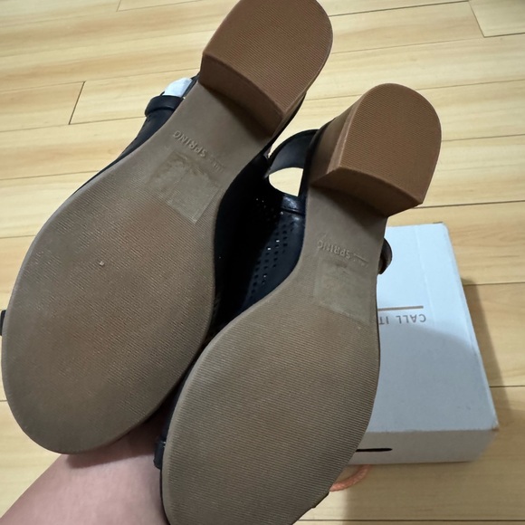 Call It Spring Black Peep-Toe Heels - Picture 2 of 4